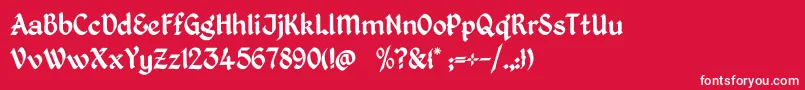 KingthingsPetrock-Schriftart – Weiße Schriften auf rotem Hintergrund