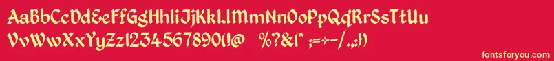 KingthingsPetrock Font – Yellow Fonts on Red Background