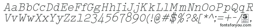 TypowriterLightItalicDemo-Schriftart – Schriftarten, die mit T beginnen
