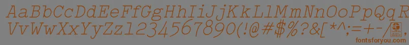 Шрифт TypowriterLightItalicDemo – коричневые шрифты на сером фоне