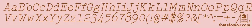 fuente TypowriterLightItalicDemo – Fuentes Marrones Sobre Fondo Rosa