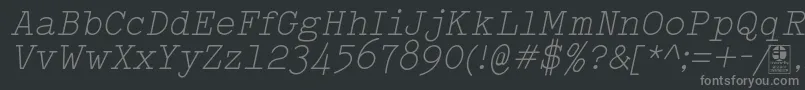 En savoir plus sur la police TypowriterLightItalicDemo Police TypowriterLightItalicDemo – polices grises sur fond noir