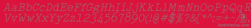TypowriterLightItalicDemo Font – Gray Fonts on Red Background