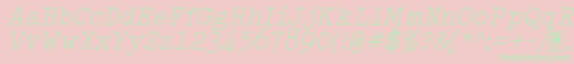 TypowriterLightItalicDemo-Schriftart – Grüne Schriften auf rosa Hintergrund