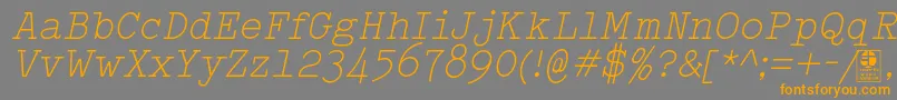 TypowriterLightItalicDemo Font – Orange Fonts on Gray Background