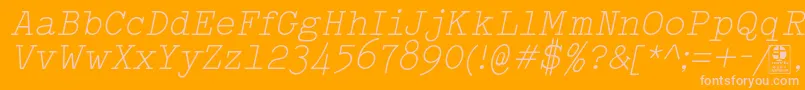 TypowriterLightItalicDemo Font – Pink Fonts on Orange Background