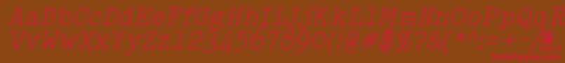 fuente TypowriterLightItalicDemo – Fuentes Rojas Sobre Fondo Marrón
