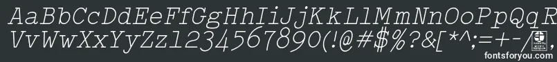 フォントTypowriterLightItalicDemo – 白い文字