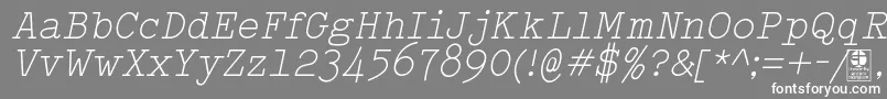 TypowriterLightItalicDemo Font – White Fonts on Gray Background