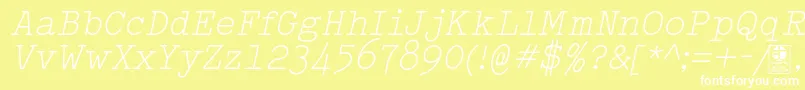 TypowriterLightItalicDemo Font – White Fonts on Yellow Background