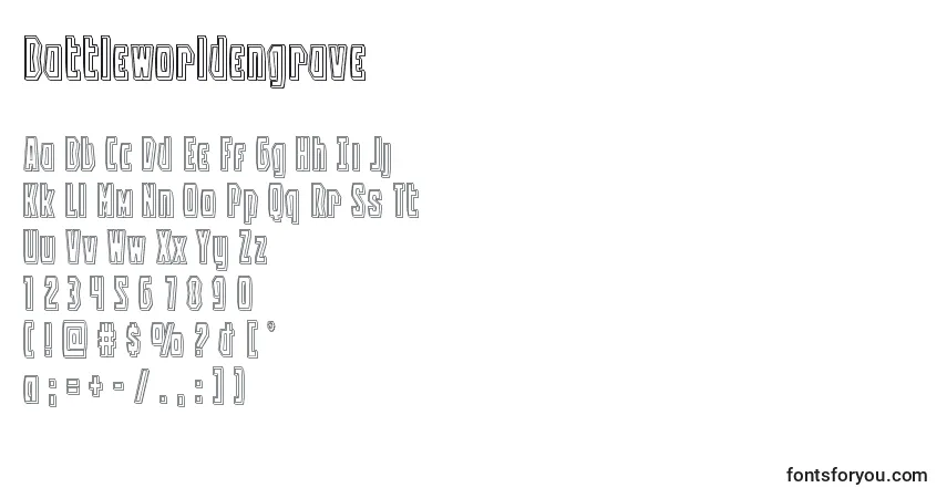 Шрифт Battleworldengrave – алфавит, цифры, специальные символы