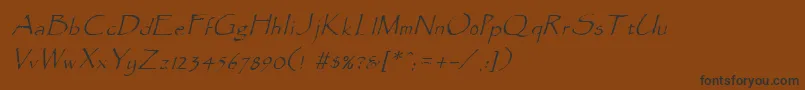 フォントParadoxItalic – 黒い文字が茶色の背景にあります