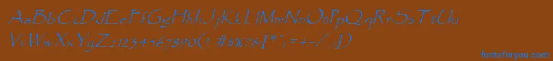 Czcionka ParadoxItalic – niebieskie czcionki na brązowym tle