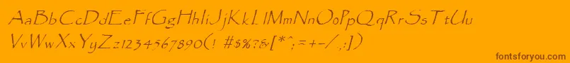 Fonte ParadoxItalic – fontes marrons em um fundo laranja