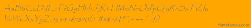 Czcionka ParadoxItalic – szare czcionki na pomarańczowym tle
