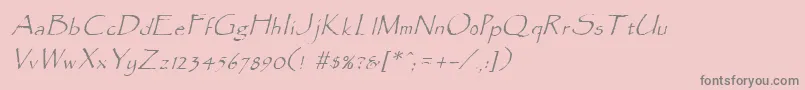 フォントParadoxItalic – ピンクの背景に灰色の文字