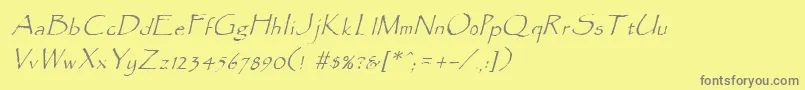 Czcionka ParadoxItalic – szare czcionki na żółtym tle