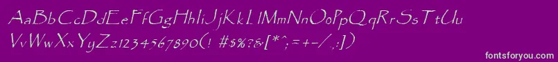 フォントParadoxItalic – 紫の背景に緑のフォント