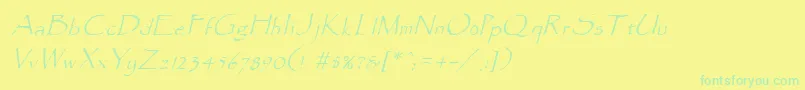 fuente ParadoxItalic – Fuentes Verdes Sobre Fondo Amarillo