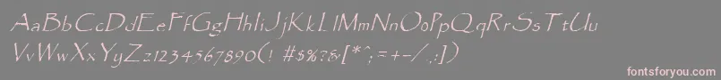 ParadoxItalic-fontti – vaaleanpunaiset fontit harmaalla taustalla