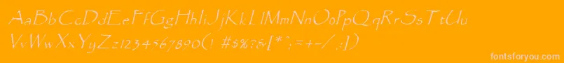 ParadoxItalic-fontti – vaaleanpunaiset fontit oranssilla taustalla
