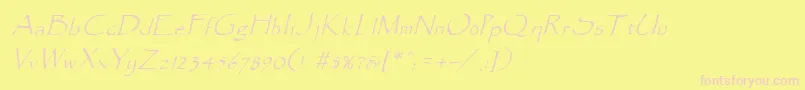 ParadoxItalic-fontti – vaaleanpunaiset fontit keltaisella taustalla