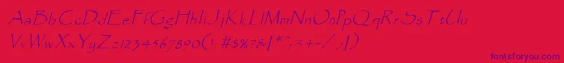 ParadoxItalic Font – Purple Fonts on Red Background
