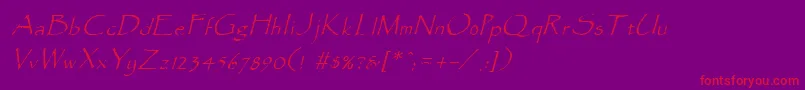 ParadoxItalic Font – Red Fonts on Purple Background