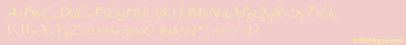 ParadoxItalic-Schriftart – Gelbe Schriften auf rosa Hintergrund