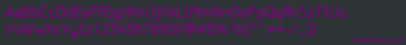Fonte PfisotextproRegular – fontes roxas em um fundo preto