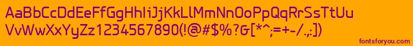 PfisotextproRegular Font – Purple Fonts on Orange Background