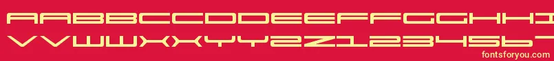 フォントUltrav2 – 黄色の文字、赤い背景