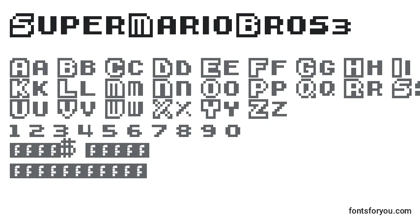 Schriftart SuperMarioBros3 – Alphabet, Zahlen, spezielle Symbole
