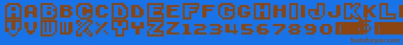 SuperMarioBros3 Font – Brown Fonts on Blue Background