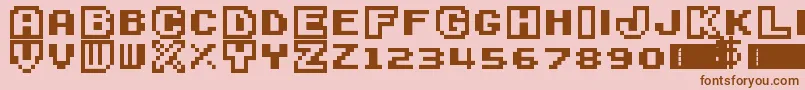 SuperMarioBros3 Font – Brown Fonts on Pink Background