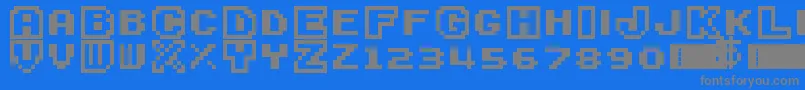 SuperMarioBros3 Font – Gray Fonts on Blue Background