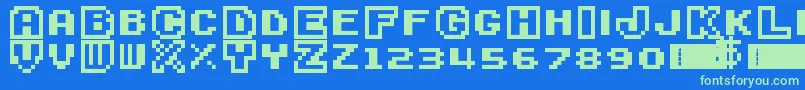 SuperMarioBros3 Font – Green Fonts on Blue Background