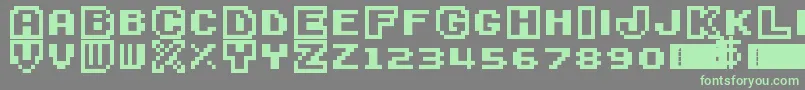 SuperMarioBros3 Font – Green Fonts on Gray Background