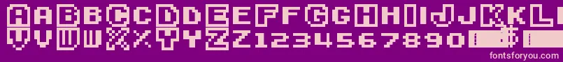 SuperMarioBros3 Font – Pink Fonts on Purple Background