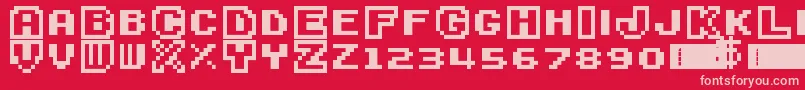 SuperMarioBros3 Font – Pink Fonts on Red Background