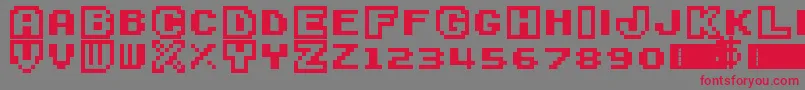 SuperMarioBros3 Font – Red Fonts on Gray Background