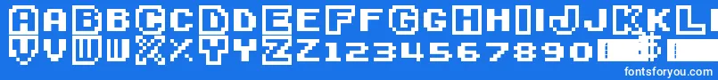 SuperMarioBros3 Font – White Fonts on Blue Background