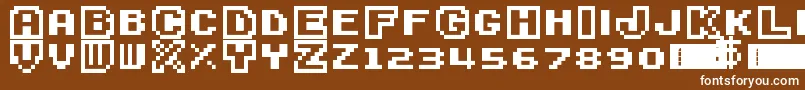 SuperMarioBros3 Font – White Fonts on Brown Background