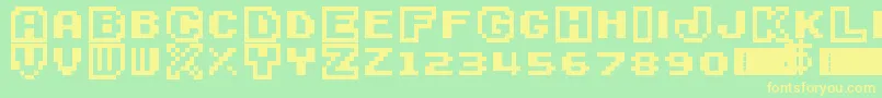 SuperMarioBros3 Font – Yellow Fonts on Green Background