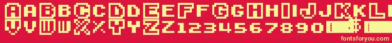 SuperMarioBros3 Font – Yellow Fonts on Red Background