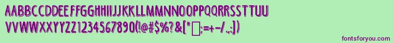 BlackCoffeeShadow Font – Purple Fonts on Green Background
