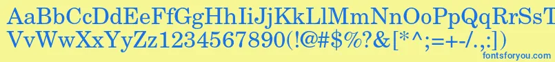 NewcenturyschlbkltstdRoman Font – Blue Fonts on Yellow Background