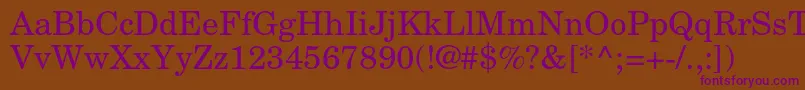 NewcenturyschlbkltstdRoman Font – Purple Fonts on Brown Background