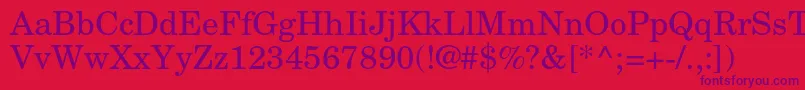 NewcenturyschlbkltstdRoman Font – Purple Fonts on Red Background