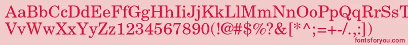 NewcenturyschlbkltstdRoman Font – Red Fonts on Pink Background